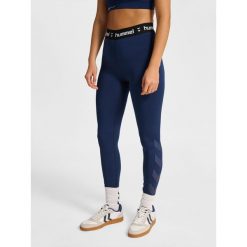 Damskie legginsy Hummel Pulse. Niebieskie legginsy damskie Hummel, bez wzorów. Za 175.00 zł.