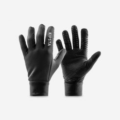 Rękawice piłkarskie Kipsta Keepdry Warm. Czarne bielizna sportowa damska KIPSTA, xs, bez wzorów, z materiału. Za 49.99 zł.