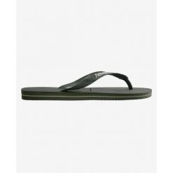 Klapki Havaianas Brésil Logo. Zielone klapki męskie Havaianas, bez wzorów, z materiału, bez zapięcia. Za 166.50 zł.