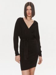 Liu Jo Sukienka dzianinowa 5F3031 MS49I Czarny Slim Fit. Czarne sukienki damskie Liu Jo, l, bez wzorów, z dzianiny, bez kołnierzyka, bez ramiączek. Za 419.99 zł.