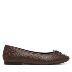 Baleriny Tommy Hilfiger. Brązowe balerinki damskie Tommy Hilfiger, bez wzorów, bez obcasa, bez zapięcia. Za 449.99 zł.