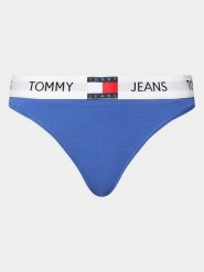 Tommy Jeans Stringi UW0UW04956 Niebieski. Niebieskie majtki damskie Tommy Jeans, z bawełny. Za 59.99 zł.