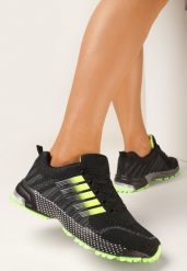 Czarno-Zielone Buty Sportowe przed Kostkę z Sznurowaniem Millsea. Czarne obuwie sportowe damskie Born2be, bez wzorów, bez zapięcia, na fitness i siłownię. Za 89.99 zł.