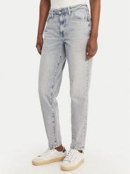 Guess Jeans Jeansy W6GA0D D5M57 Niebieski Straight Leg. Niebieskie jeansy damskie Guess Jeans, z aplikacjami, z bawełny. Za 439.99 zł.