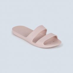 Klapki basenowe damskie Nabaiji 100 Basic. Czerwone klapki damskie NABAIJI, bez wzorów, sportowe, bez obcasa, bez zapięcia. Za 29.99 zł.