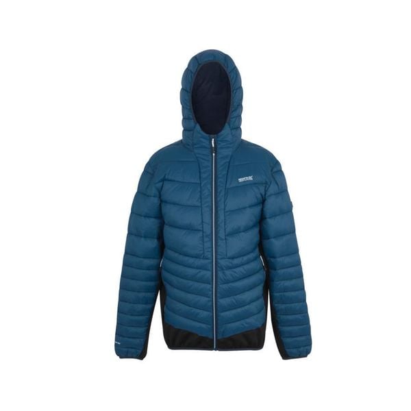 Kurtka z kapturem Regatta Leedre. Niebieskie kurtki męskie Regatta, l, bez wzorów, z materiału, eleganckie, z kapturem. Za 143.99 zł.