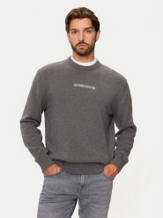 Guess Jeans Sweter M4BR31 Z3HM1 Szary Regular Fit. Szare swetry męskie Guess Jeans, l, z aplikacjami, z bawełny, bez kołnierzyka, bez ramiączek. Za 349.00 zł.