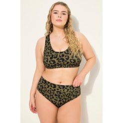 Damskie Figi od bikini wysoki stan wzór w panterkę. Zielone bikini Ulla Popken, bez wzorów, z elastanu. Za 93.99 zł.