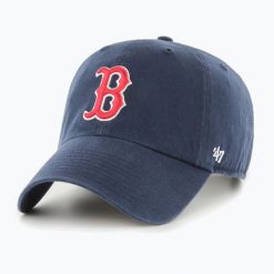 Czapka z daszkiem 47 Brand MLB Boston Red Sox CLEAN UP. Niebieskie czapki damskie 47 Brand, na wiosnę, bez wzorów. Za 89.99 zł.