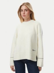 KARL LAGERFELD Sweter B4W18057 Kremowy Relaxed Fit. Białe swetry nierozpinane damskie KARL LAGERFELD, xl, bez wzorów, bez kołnierzyka, bez ramiączek. Za 549.99 zł.