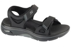 Sandały męskie, Go Walk Arch Fit 2.0 Sandal - Capistrano. Czarne sandały męskie Skechers, bez wzorów, z materiału, bez zapięcia. Za 329.99 zł.