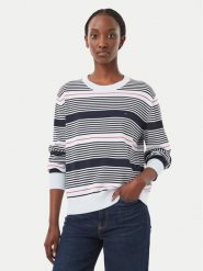 Tommy Jeans Sweter Essential DW0DW23360 Niebieski jasny Regular Fit. Niebieskie swetry nierozpinane damskie Tommy Jeans, xs, bez wzorów, z bawełny, bez kołnierzyka, bez ramiączek. Za 369.99 zł.