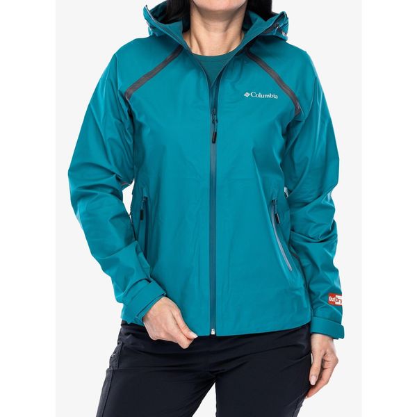 Kurtka przeciwdeszczowa damska Columbia Reign No Shine Jacket. Zielone kurtki sportowe damskie Columbia, bez wzorów, bez ramiączek, bez kaptura, trekkingowe. Za 694.55 zł.