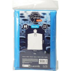 Płaszcz przeciwdeszczowy 100x124cm. Niebieskie płaszcze damskie Koopman, uniwersalny, bez wzorów, bez kołnierzyka, bez kaptura. Za 6.98 zł.