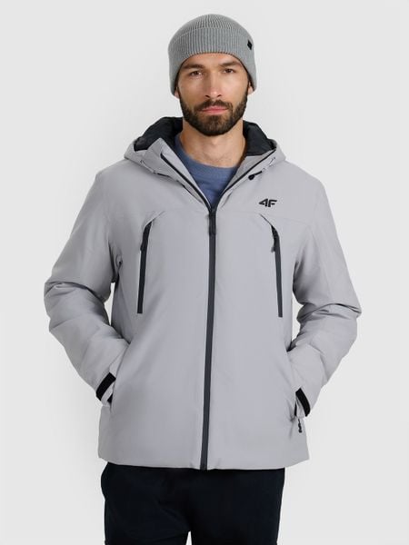 4F Kurtka przejściowa membrana 10000 męska - szara L. Szare kurtki męskie 4F, na zimę, l, bez wzorów, z materiału, bez kaptura. Za 499.99 zł.