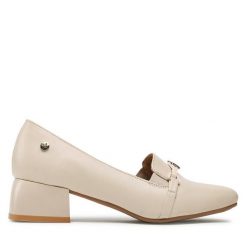 Półbuty Maciejka. Brązowe półbuty damskie Maciejka, bez wzorów, bez obcasa, na obcasie, bez zapięcia. Za 309.99 zł.