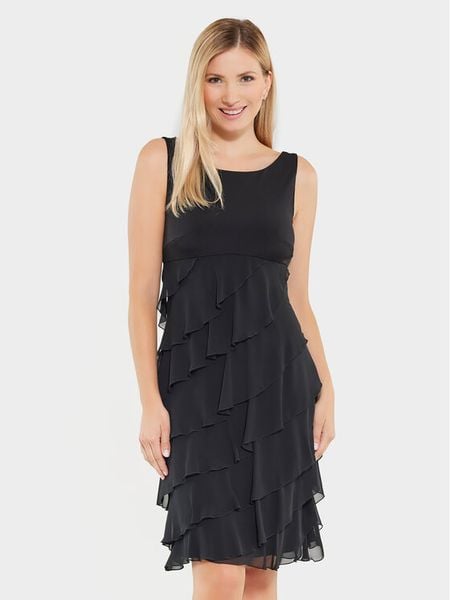 Swing Sukienka koktajlowa 77757710 Czarny Slim Fit. Czarne sukienki damskie Swing, bez wzorów, z syntetyku, wizytowe, bez kołnierzyka, bez ramiączek. Za 429.99 zł.