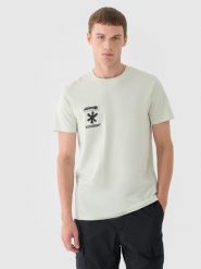 4F T-shirt regular z nadrukiem męski - turkusowy XL. Niebieskie t-shirty męskie 4F, m, bez wzorów, z bawełny, bez kołnierzyka, bez ramiączek. W wyprzedaży za 29.99 zł.