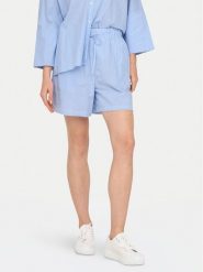ONLY Szorty materiałowe Augusta 15347659 Błękitny Loose Fit. Niebieskie szorty damskie ONLY, bez wzorów, z bawełny. Za 79.99 zł.