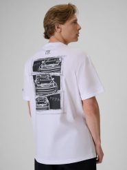 4F T-shirt loose z nadrukiem uniseks 4F x Drift Masters - biały XXL. Białe koszulki sportowe męskie 4F, m, bez wzorów, z bawełny, bez ramiączek. Za 119.99 zł.