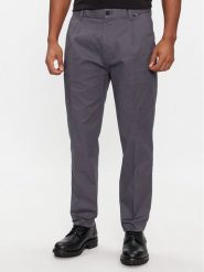 Calvin Klein Spodnie garniturowe Modern Twill Tapered Pleat K10K111490 Szary Slim Fit. Szare eleganckie spodnie męskie Calvin Klein, bez wzorów, z bawełny. Za 359.99 zł.