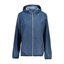 Kurtka damska turystyczna CMP 31X7296. Niebieskie kurtki sportowe damskie CMP, s, bez wzorów, z materiału, bez ramiączek, z kapturem, outdoorowe. Za 195.00 zł.