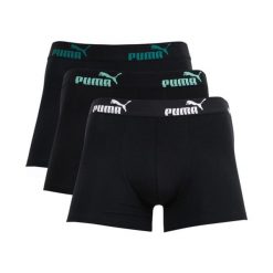 Bokserki męskie Puma 3-pack. Czarne bokserki męskie Puma, bez wzorów, z bawełny. Za 109.00 zł.
