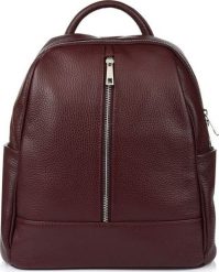 Vera Pelle Bordowy Włoski Plecak Skórzany A4 damski pojemny solidny C78. Czerwone plecaki damskie Vera Pelle, bez wzorów. Za 307.99 zł.