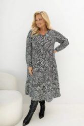 Sukienka midi Heart Story w serduszka z falbanami i kieszeniami Plus Size Oversize. Białe sukienki damskie Moda Size Plus Iwanek, na co dzień, na jesień, l, bez wzorów, z materiału, eleganckie, bez kołnierzyka, plus size, bez ramiączek, maxi, dopasowane. Za 299.90 zł.