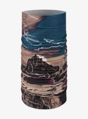 Chusta wielofunkcyjna Buff Coolnet UV Insect Shield - teroy multi. Brązowe szaliki męskie Buff, bez wzorów, z elastanu. Za 109.99 zł.