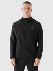 4F Bluza treningowa szybkoschnąca męska 4F x Robert Lewandowski - czarna L. Czarne bluzy sportowe męskie 4F, l, bez wzorów, z dzianiny, z kapturem, na fitness i siłownię. W wyprzedaży za 199.99 zł.
