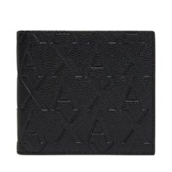 Portfel Armani Exchange. Czarne portfele męskie Armani Exchange, bez wzorów. Za 329.99 zł.