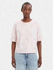 Guess T-Shirt V6GI18 K2985 Różowy jasny Regular Fit. Czerwone t-shirty damskie Guess, xxs, z aplikacjami, z bawełny, bez kołnierzyka, bez ramiączek. Za 214.99 zł.