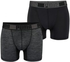 Bokserki majtki męskie 2 pary PUMA ACTIVE STYLE. Czarne bokserki męskie Puma, bez wzorów, z elastanu. Za 66.00 zł.
