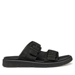Klapki Geox. Czarne klapki męskie Geox, bez wzorów, bez zapięcia. Za 209.99 zł.