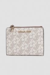 MICHAEL KORS Biały portfel z monogramem. Białe portfele damskie Michael Kors, ze skóry ekologicznej. Za 699.99 zł.