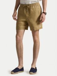 Polo Ralph Lauren Szorty materiałowe 710P08205503 Beżowy Regular Fit. Brązowe szorty męskie Polo Ralph Lauren, bez wzorów, ze lnu. Za 729.99 zł.