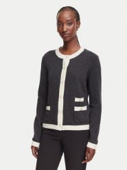 Luisa Spagnoli Kardigan Cuoricino 100504 Szary ciemny Regular Fit. Szare kardigany damskie Luisa Spagnoli, xl, bez wzorów, z wełny, bez kołnierzyka. Za 1,489.00 zł.