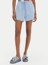 Seafolly Szorty materiałowe Crinkle 55429-SH Błękitny Regular Fit. Niebieskie szorty damskie Seafolly, bez wzorów, z bawełny. Za 339.99 zł.