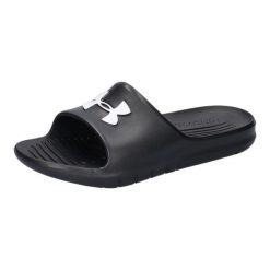 KLAPKI UNDER ARMOUR 3021286-001 czarne na basen lato lekkie sportowe 37,5. Czarne klapki damskie Under Armour, bez wzorów, z materiału, bez zapięcia. Za 99.00 zł.