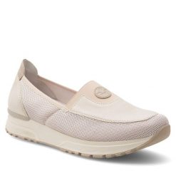 Półbuty Rieker. Brązowe półbuty damskie Rieker, bez wzorów, bez obcasa, na płaskiej podeszwie, bez zapięcia. Za 269.99 zł.