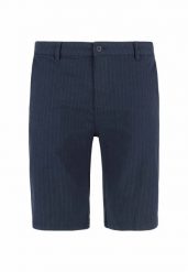 Eleganckie spodenki męskie w prążek P-ELFS. Niebieskie szorty męskie Volcano, bez wzorów, z bawełny, eleganckie. Za 119.99 zł.