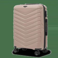 Walizka średnia Wings PHOENIX 2.0 polipropylen 24" CHAMPAGNE. Brązowe walizki damskie Wings, bez wzorów, z materiału, średnie. Za 146.93 zł.