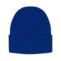 Jednokolorowa Czapka Zimowa Typu Beanie – Zimowa - Chabrowa. Niebieskie czapki męskie His Story, na jesień, bez wzorów. Za 40.00 zł.