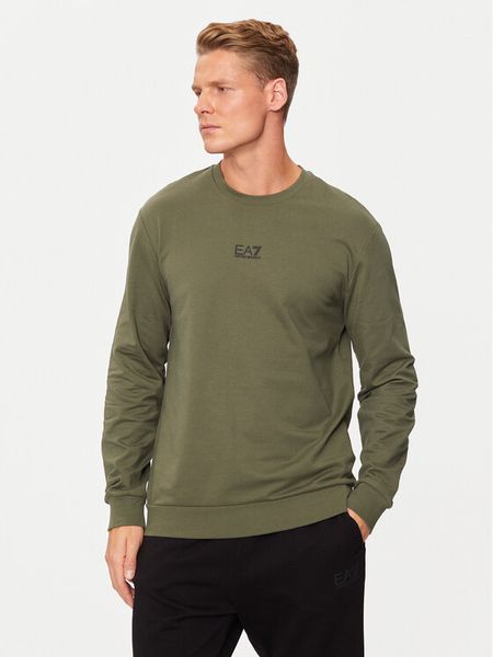 EA7 Emporio Armani Bluza 8NPM30 PJVRZ 1846 Zielony Regular Fit. Zielone bluzy męskie EA7 Emporio Armani, m, bez wzorów, z bawełny, bez ramiączek, bez kaptura. Za 269.99 zł.