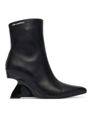 KARL LAGERFELD Botki Waverly KL34645 Czarny. Czarne botki damskie KARL LAGERFELD, bez wzorów, ze skóry, bez obcasa, na słupku, bez zapięcia. Za 1,099.00 zł.