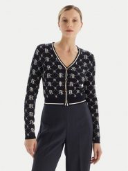 Fracomina Kardigan FR25WT8036K414F8 Granatowy Regular Fit. Niebieskie kardigany damskie Fracomina, xs, bez wzorów, z syntetyku, bez kołnierzyka. Za 599.99 zł.