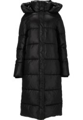 Damska kurtka puchowa Athlecia Elly Maxi. Czarne kurtki sportowe damskie Athlecia, bez wzorów, z nylonu, bez ramiączek, bez kaptura, trekkingowe, primaloft. Za 745.00 zł.
