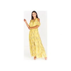 LETNIA SUKIENKA MAXI WE WZORY. Zielone sukienki damskie Bird, na lato, l, bez wzorów, bez kołnierzyka, bez ramiączek, maxi. Za 430.00 zł.