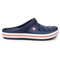 Klapki Crocs Crocband Navy M 11016-410 niebieskie. Niebieskie klapki damskie bez wzorów, sportowe, bez obcasa, bez zapięcia. Za 374.47 zł.